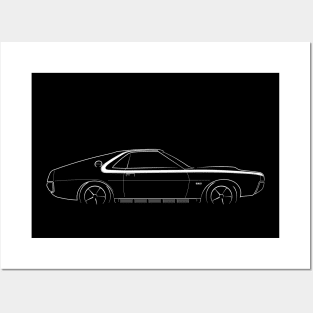 1970 AMC AMX - profile stencil, white Posters and Art